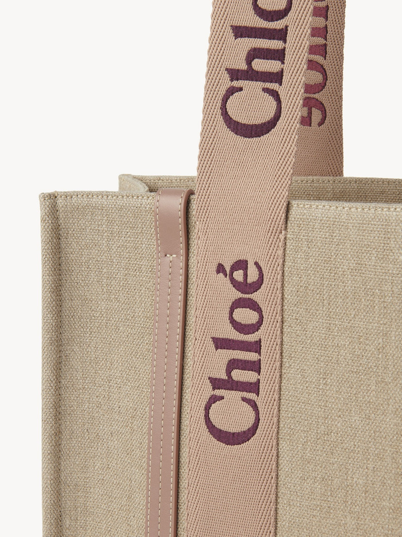 WOODY TOTE BAG IN LINEN 5
