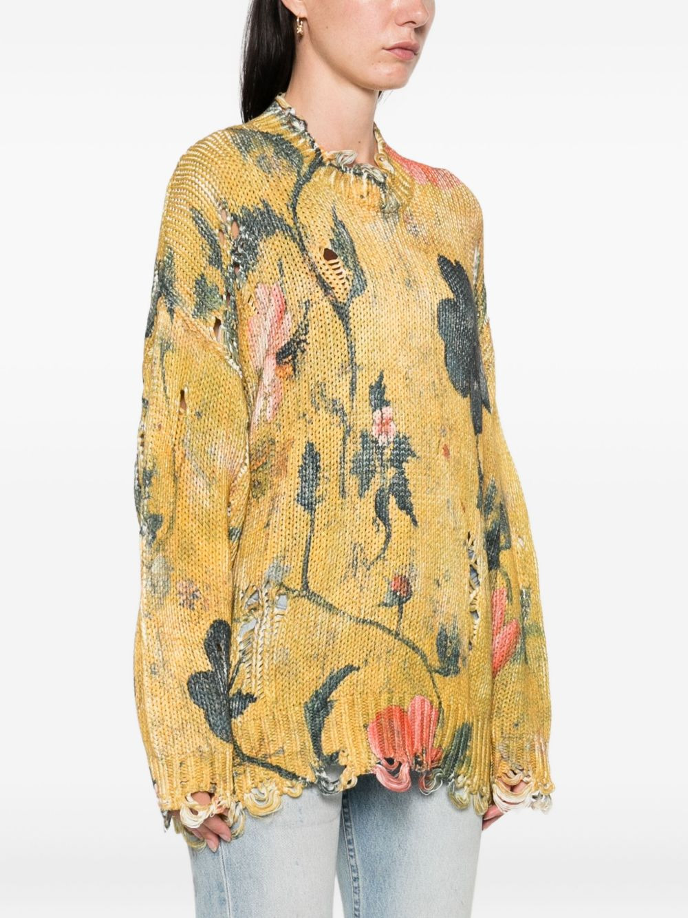 floral-print sweater - 3