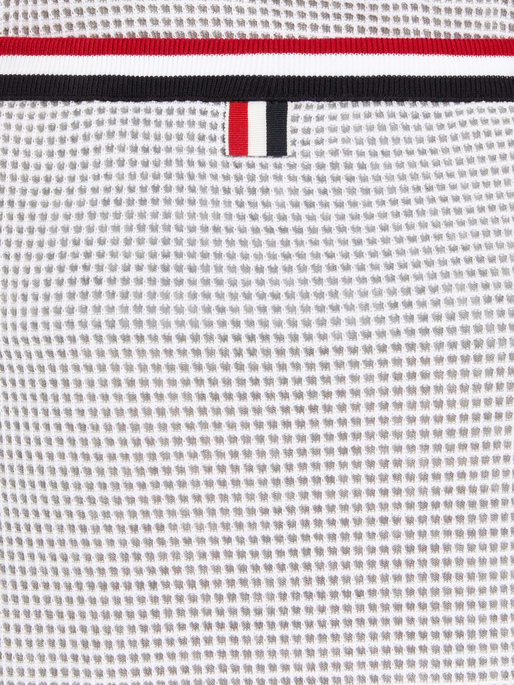 Light Grey Textured Bicolor Cotton Check Stripe Framing Mini Wrap Skirt - 6