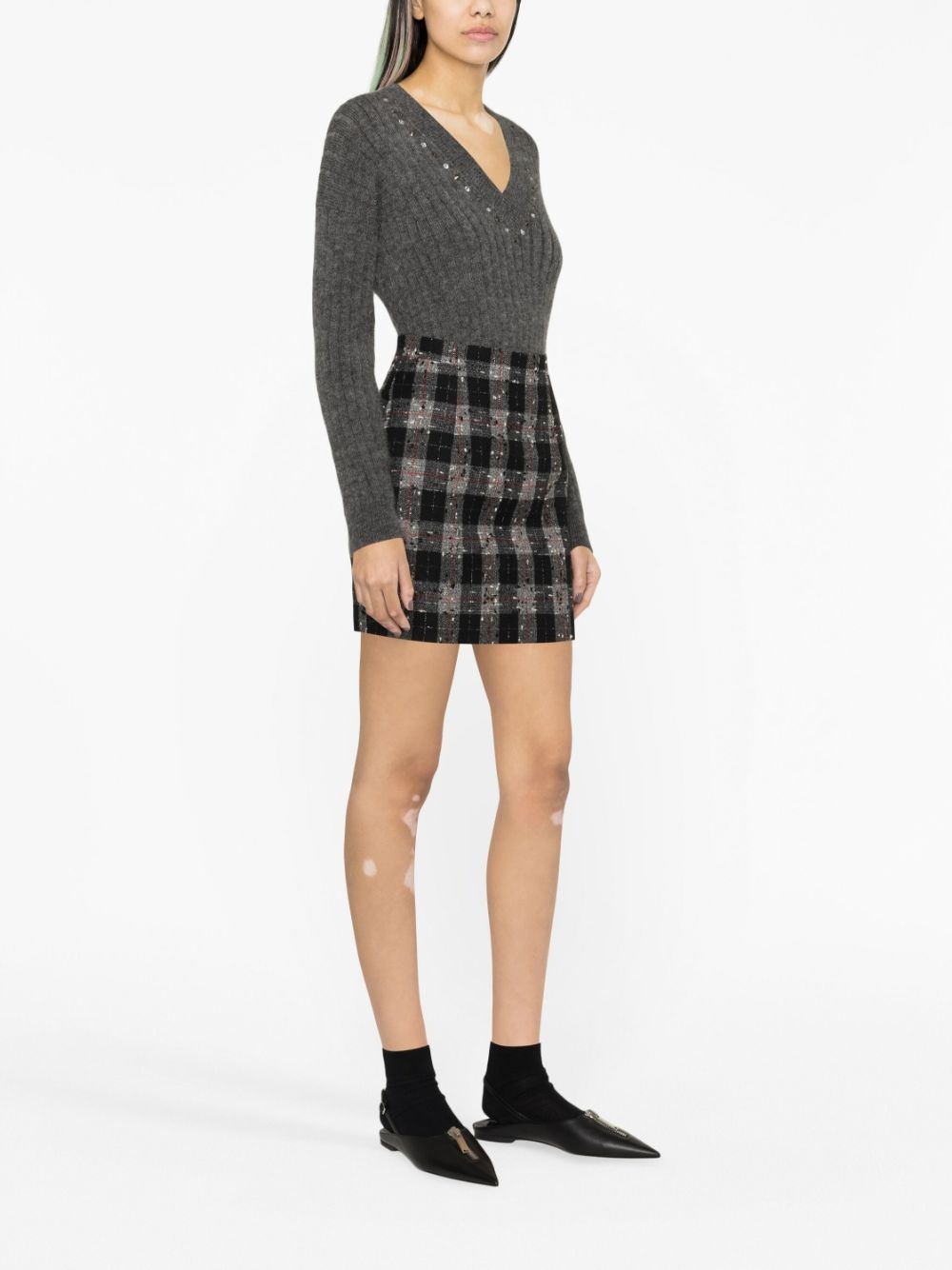 stud-embellished ribbed-knit jumper - 3