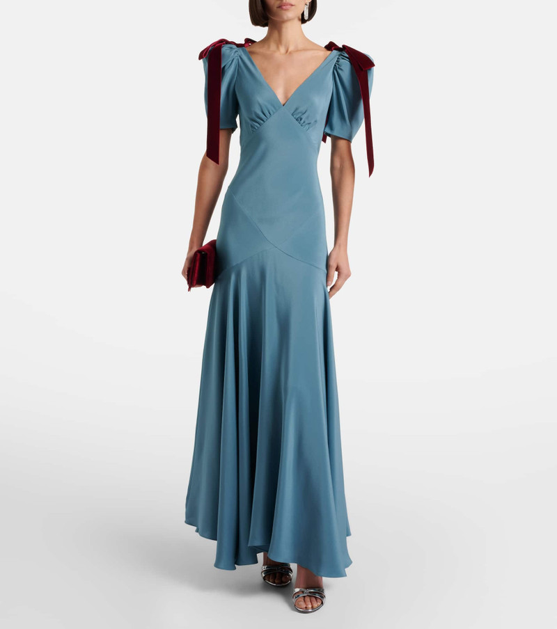 RODARTE Bow-detail silk satin maxi dress outlook