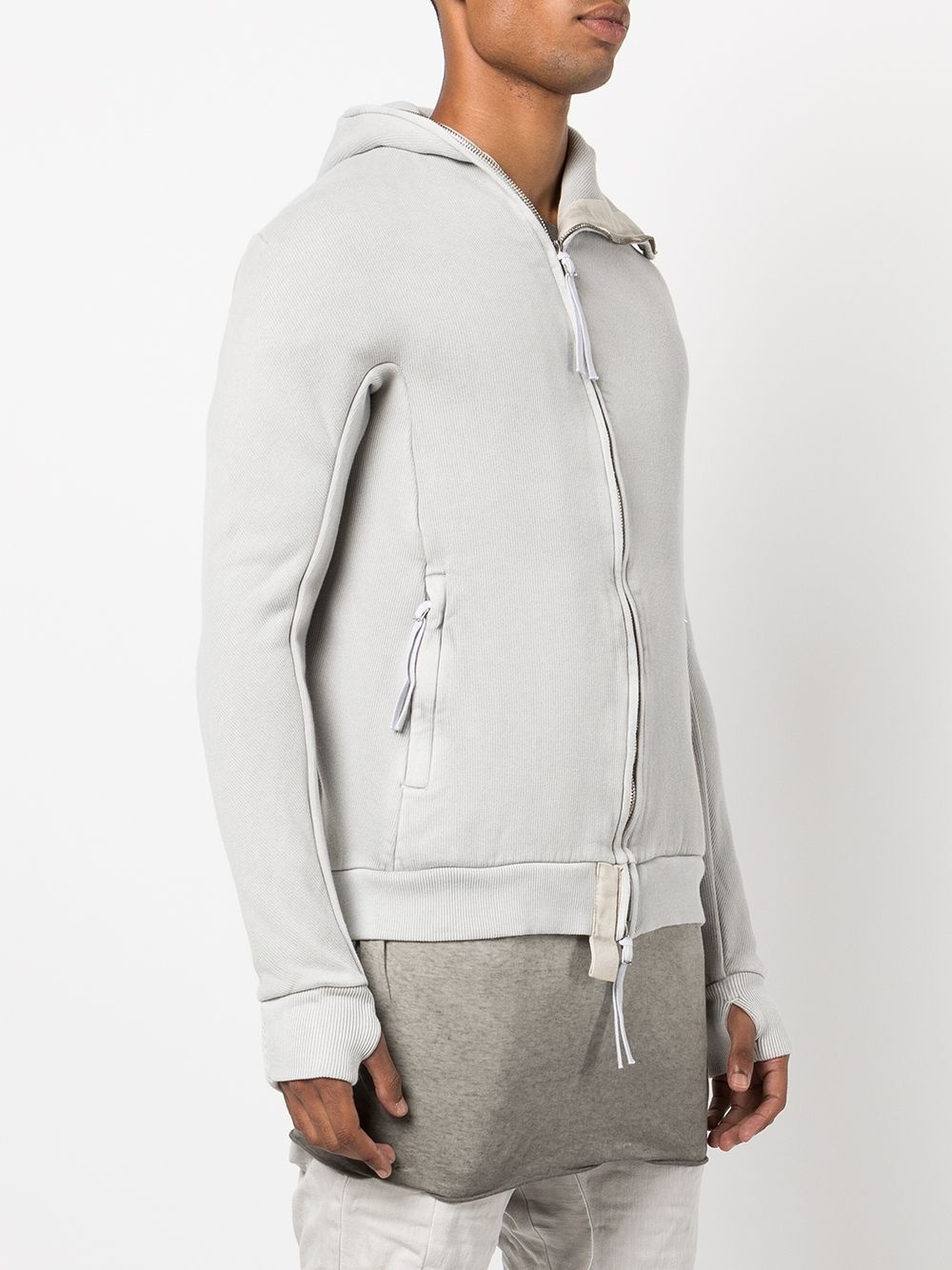 zip-up cotton hoodie - 3