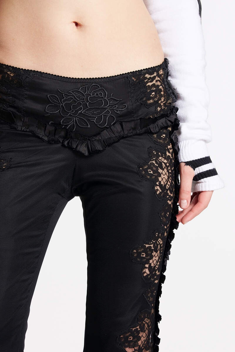 GOTH LACE TRIMMED PANTS - 4