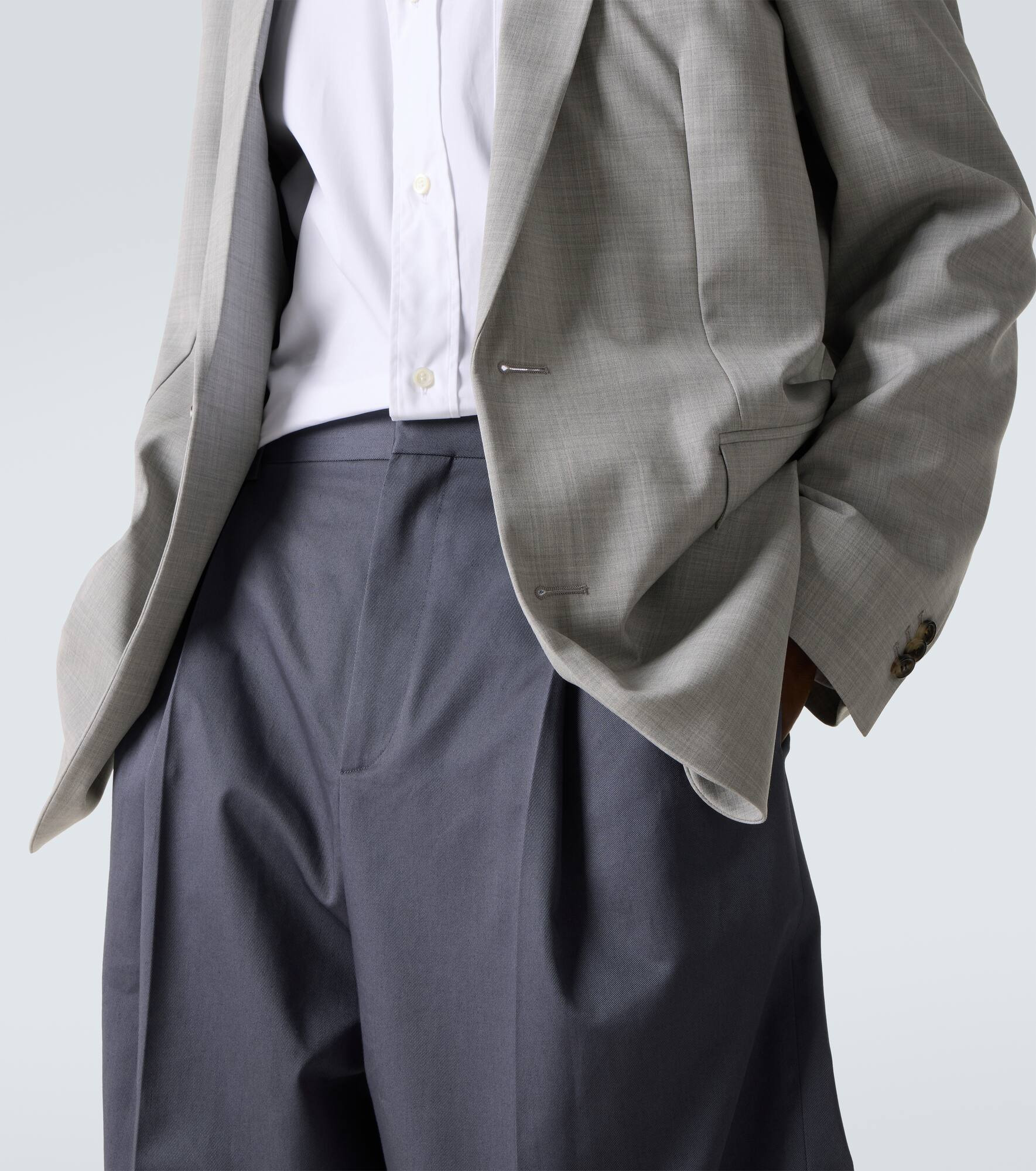 Pleated cotton wide-leg pants - 5