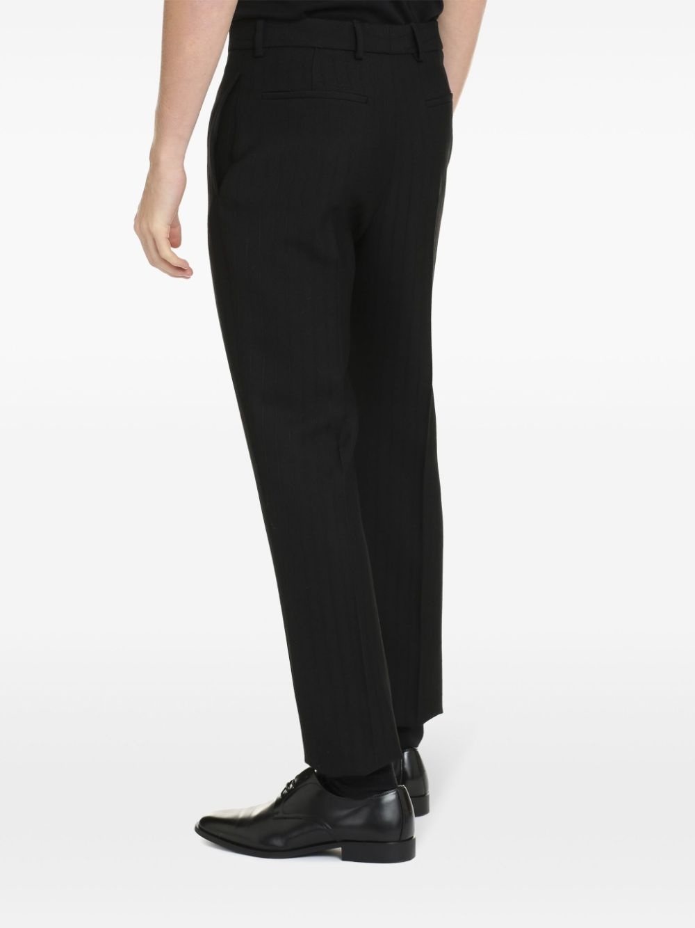 pressed-crease pleated straight-leg trousers - 3