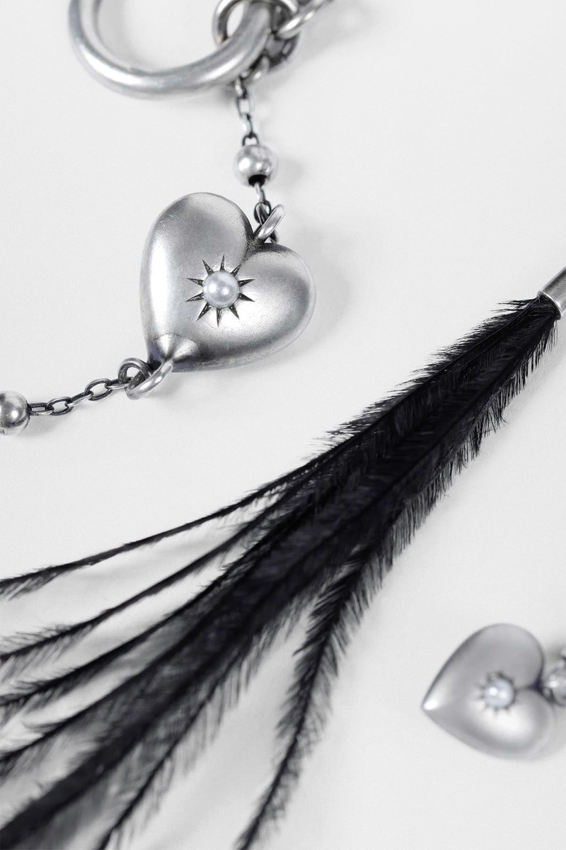 Ann Demeulemeester Revi Bracelet with Feather and Heart Charms outlook