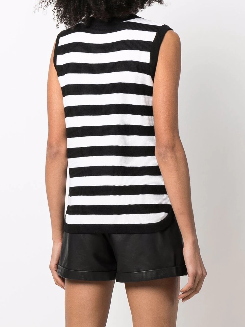stripe-pattern virgin-wool vest - 4