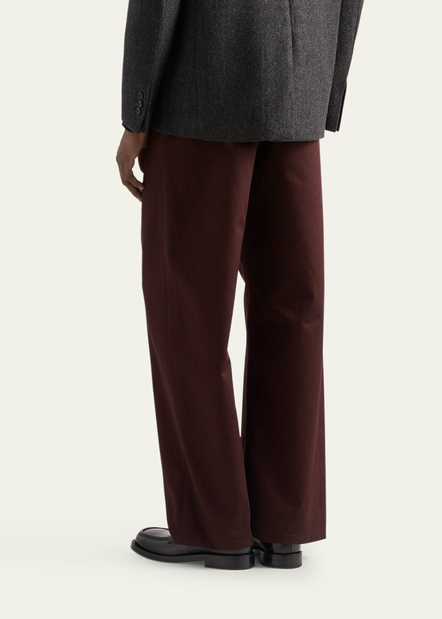Men's Cotton Pleated Wide-Leg Chino Pants - 3