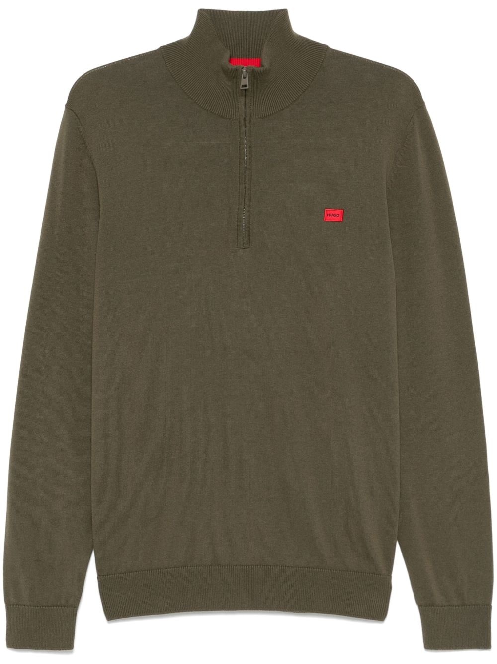 logo-label cotton sweater - 1