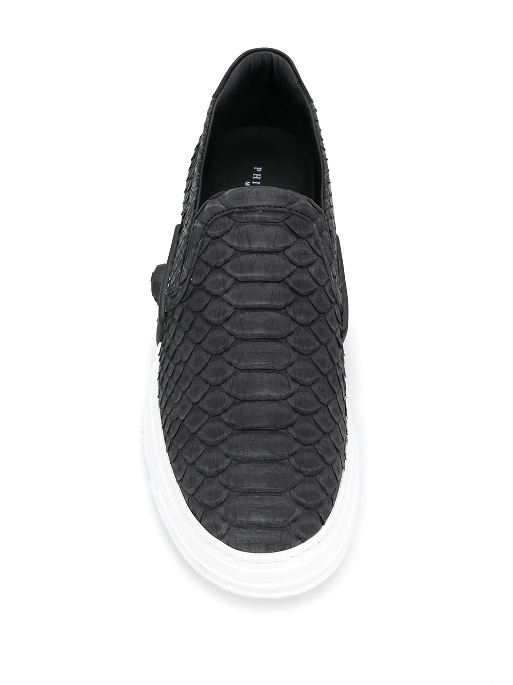 slip-on snakeskin effect sneakers - 4