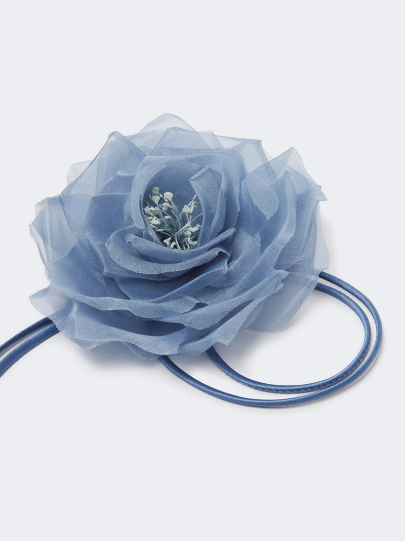 Max Mara RIO Silk chiffon flower brooch - LIGHT BLUE outlook