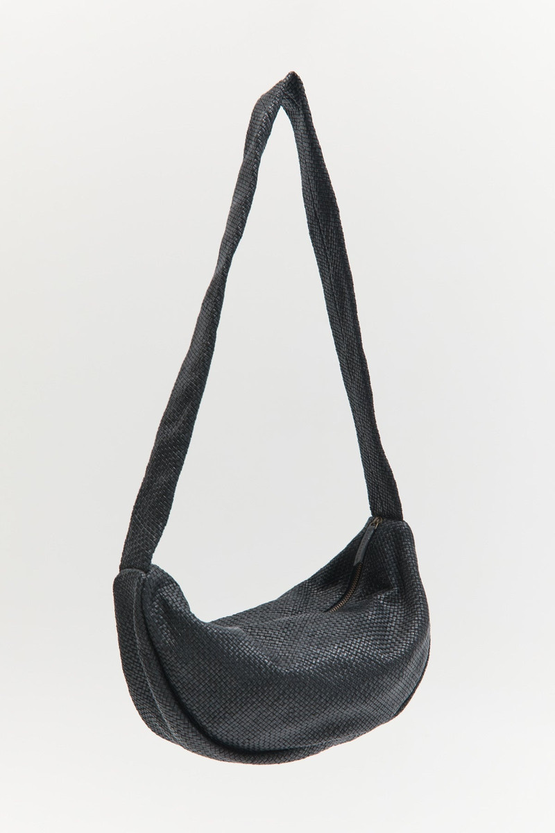 Woven Crescent Bag - Black 1
