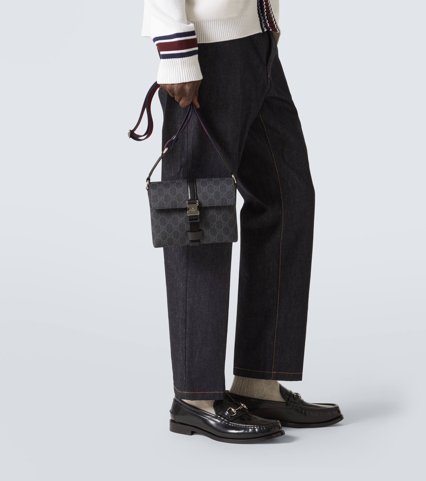 GG Super Mini leather-trimmed crossbody bag - 3