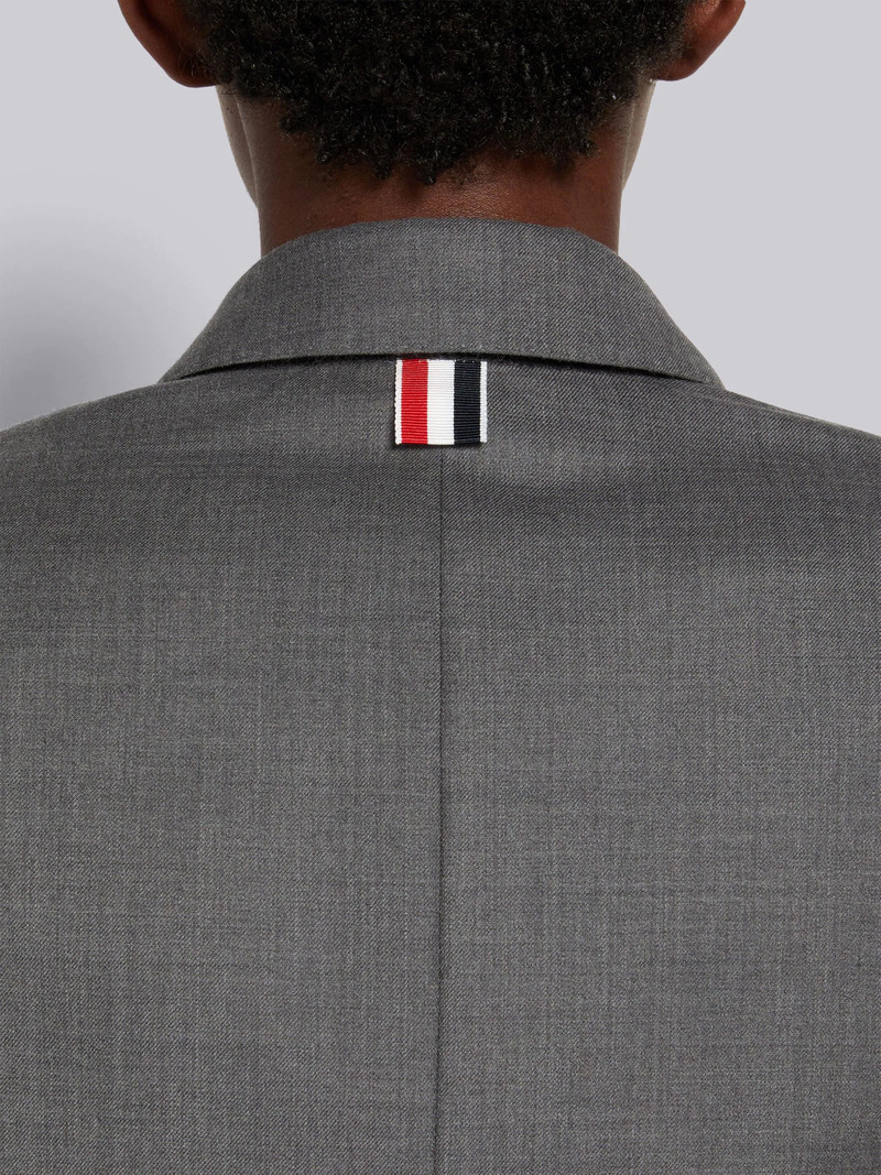 Medium Grey Super 120's Twill Stripe Armband Cropped Jacket 5