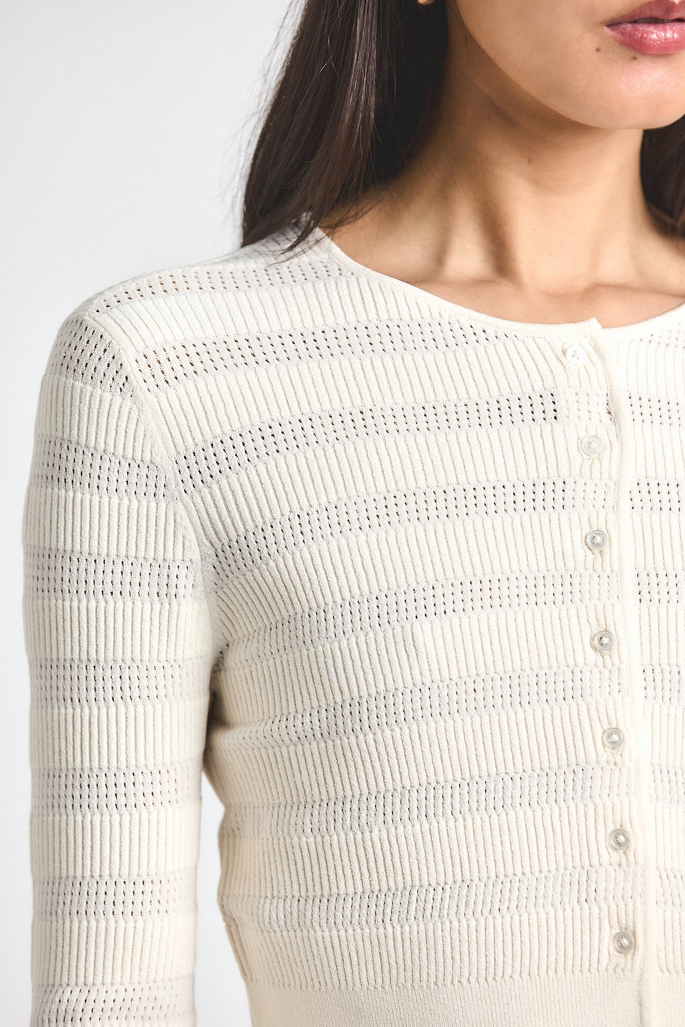 CORA POINTELLE KNIT CARDIGAN - 2
