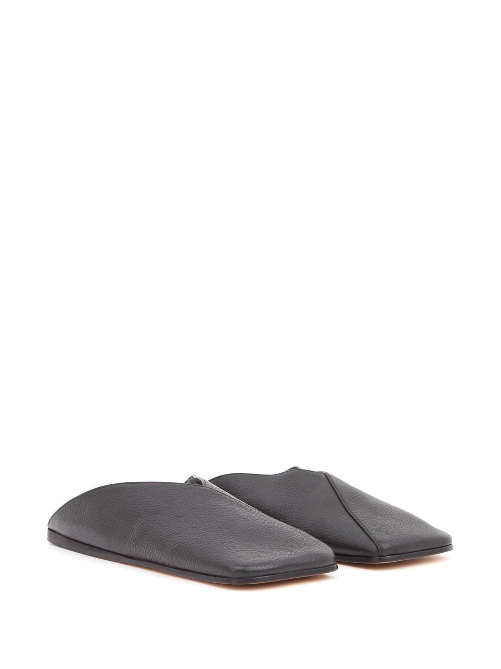 leather closed-toe slides - 2