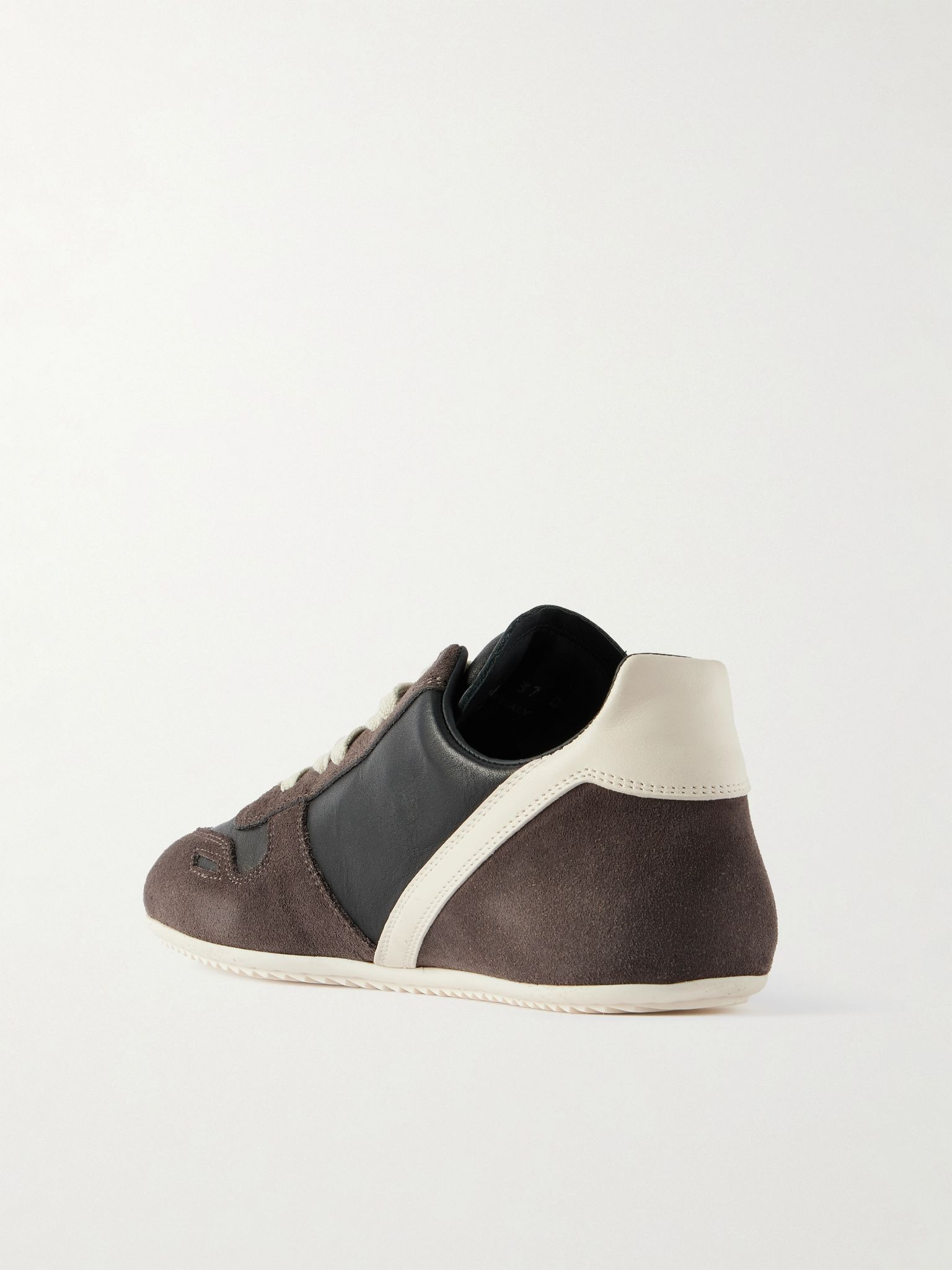 Suede and leather sneakers Chocolate - 3