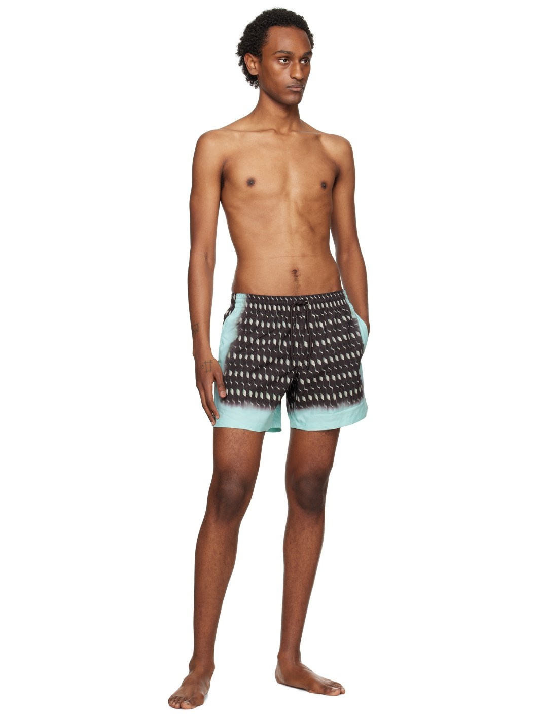 Brown Printed Swim Shorts - 4