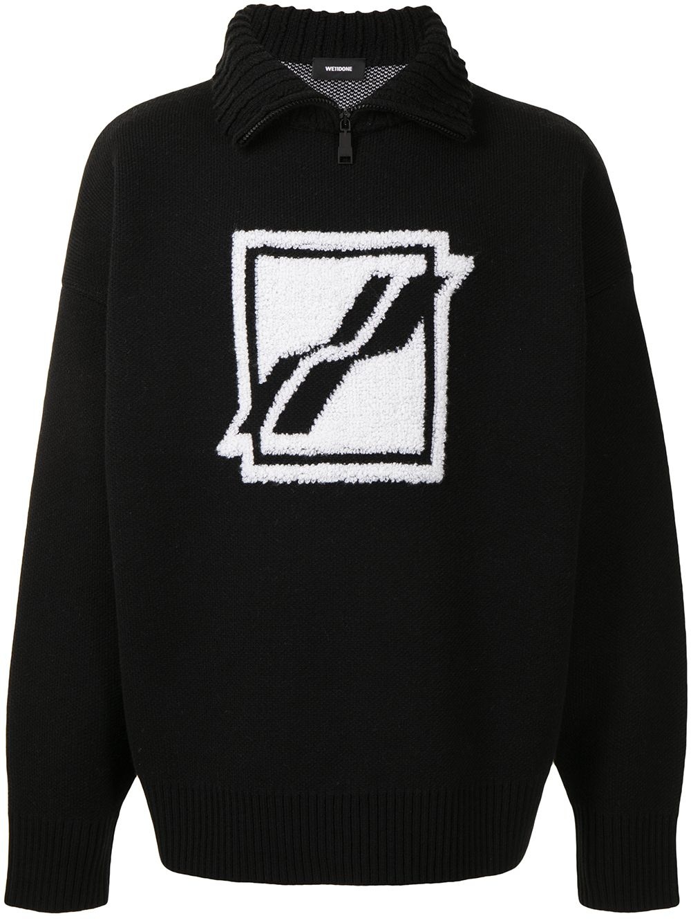 intarsia-logo sweatshirt - 1