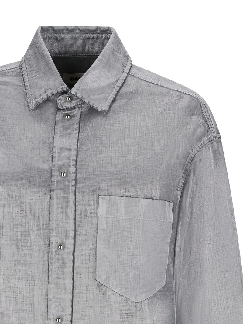 denim-effect collared shirt 3