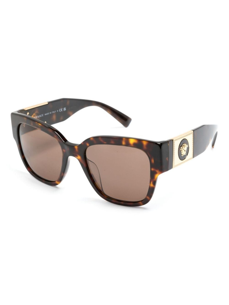VERSACE tortoiseshell-effect square-frame sunglasses outlook