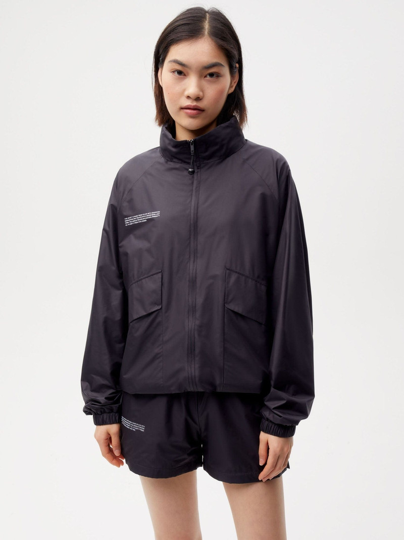 PANGAIA Womens Nylon Jacket - Black outlook