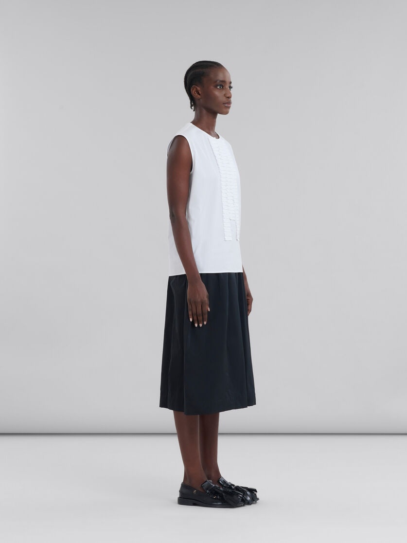 BLACK TAFFETA PLEATED SKIRT - 5