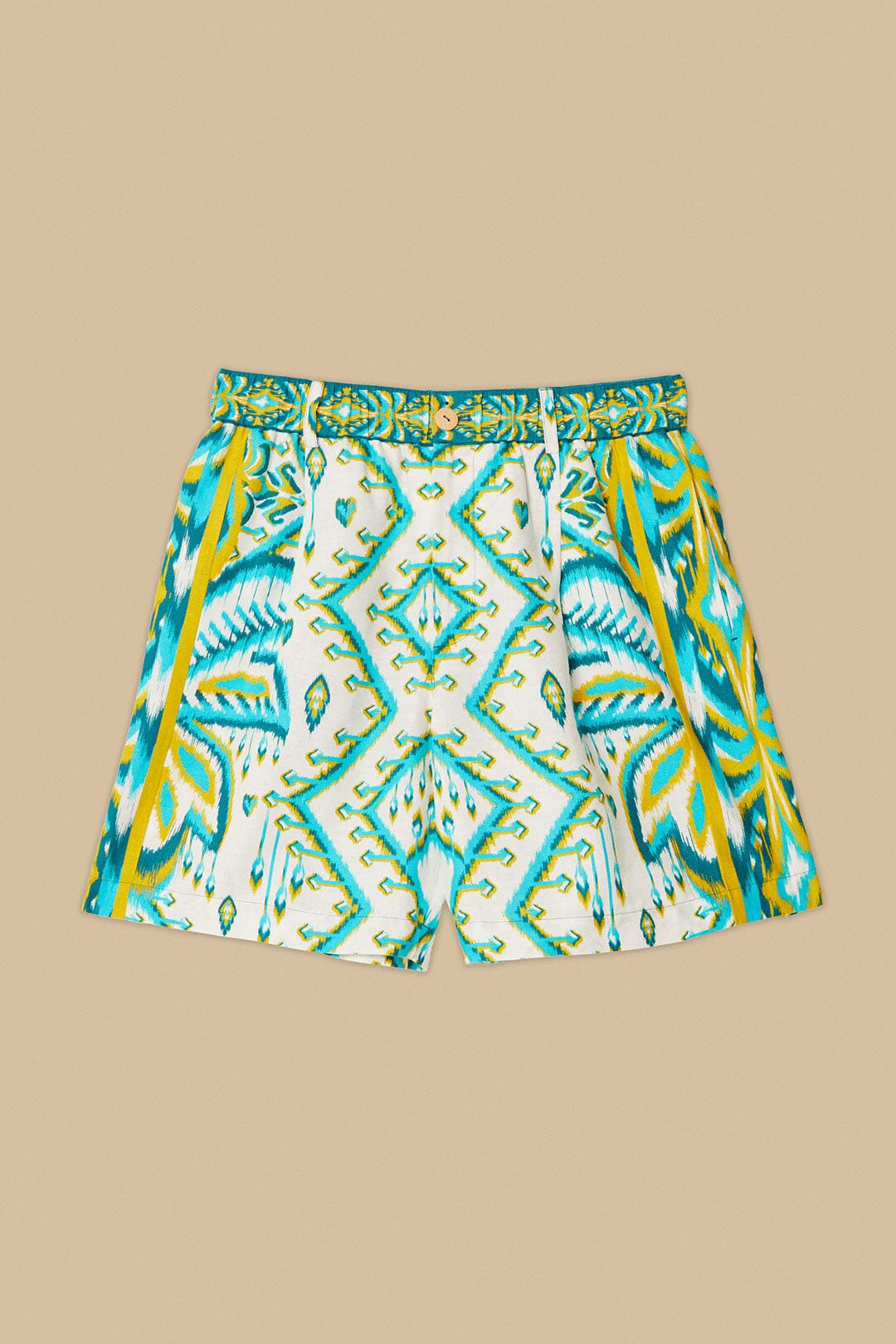 Sand Tropical Tapestry Lenzing™ Ecovero™ Euroflax™ Shorts - 6