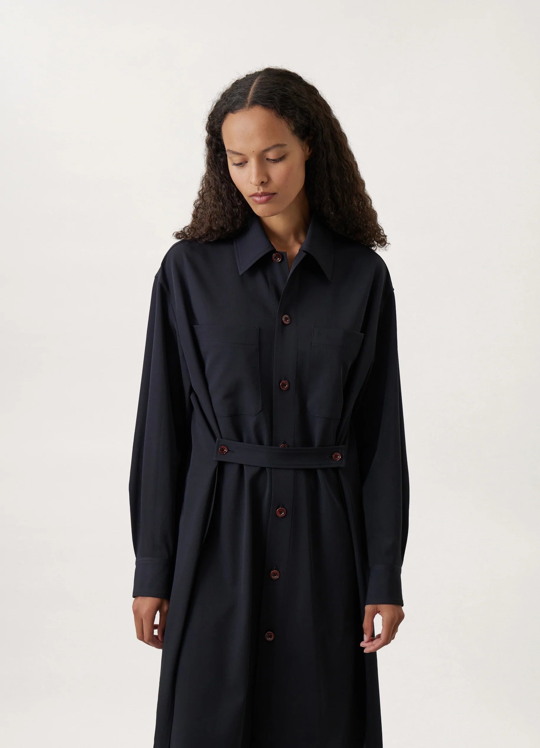 TWO POCKET SHIRT DRESS
LIGHT WOOL GABARDINE - 3