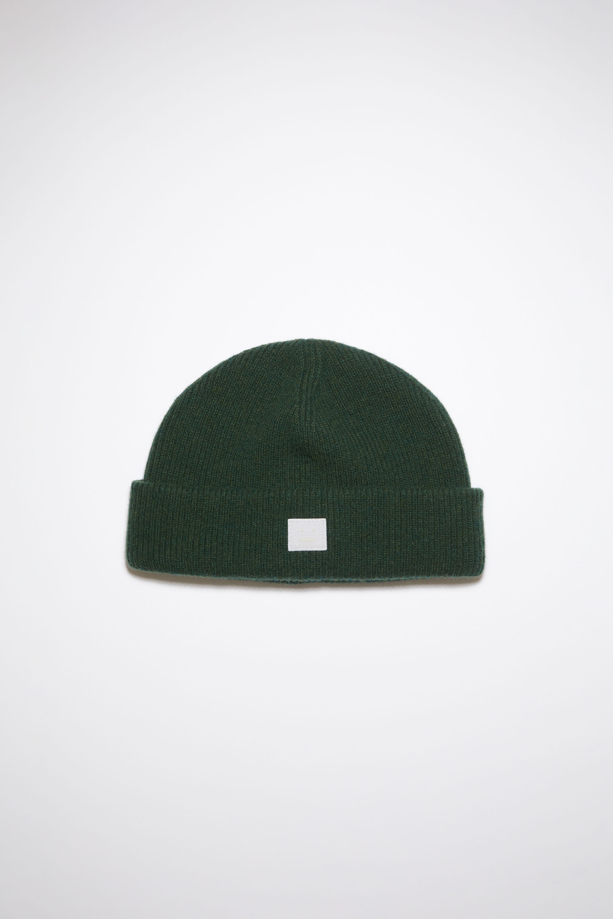 Rib knit beanie - Dark green - 1
