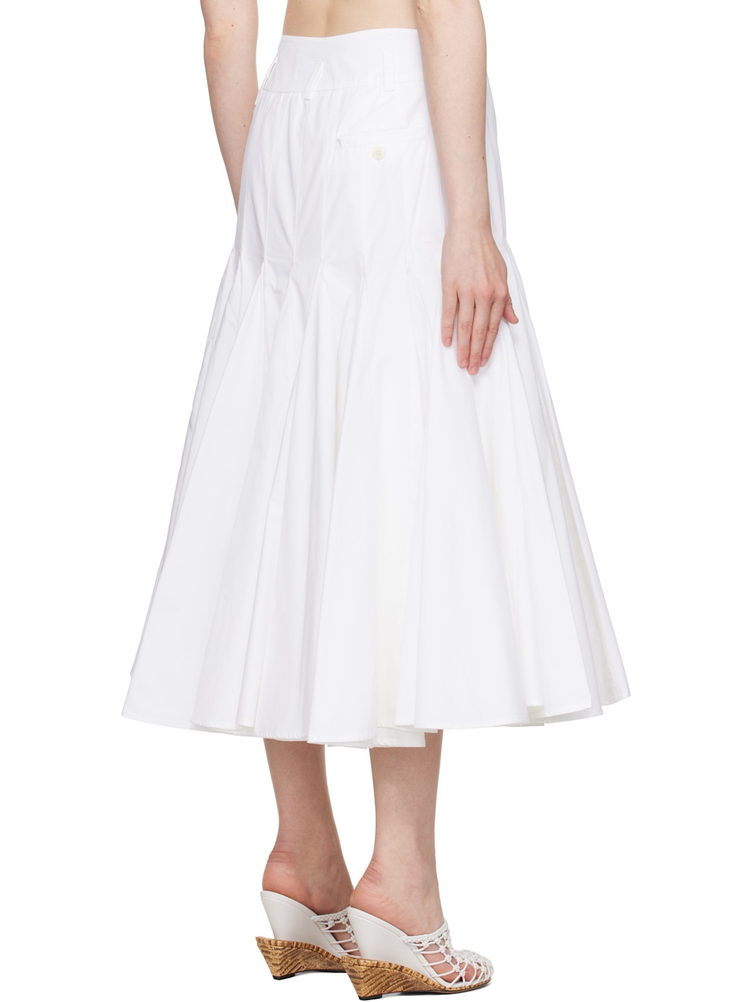 White La Croisière 'The Agave' Midi Skirt - 3