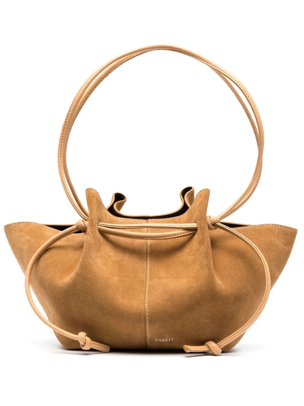 drawstring-fastening suede bucket bag - 1