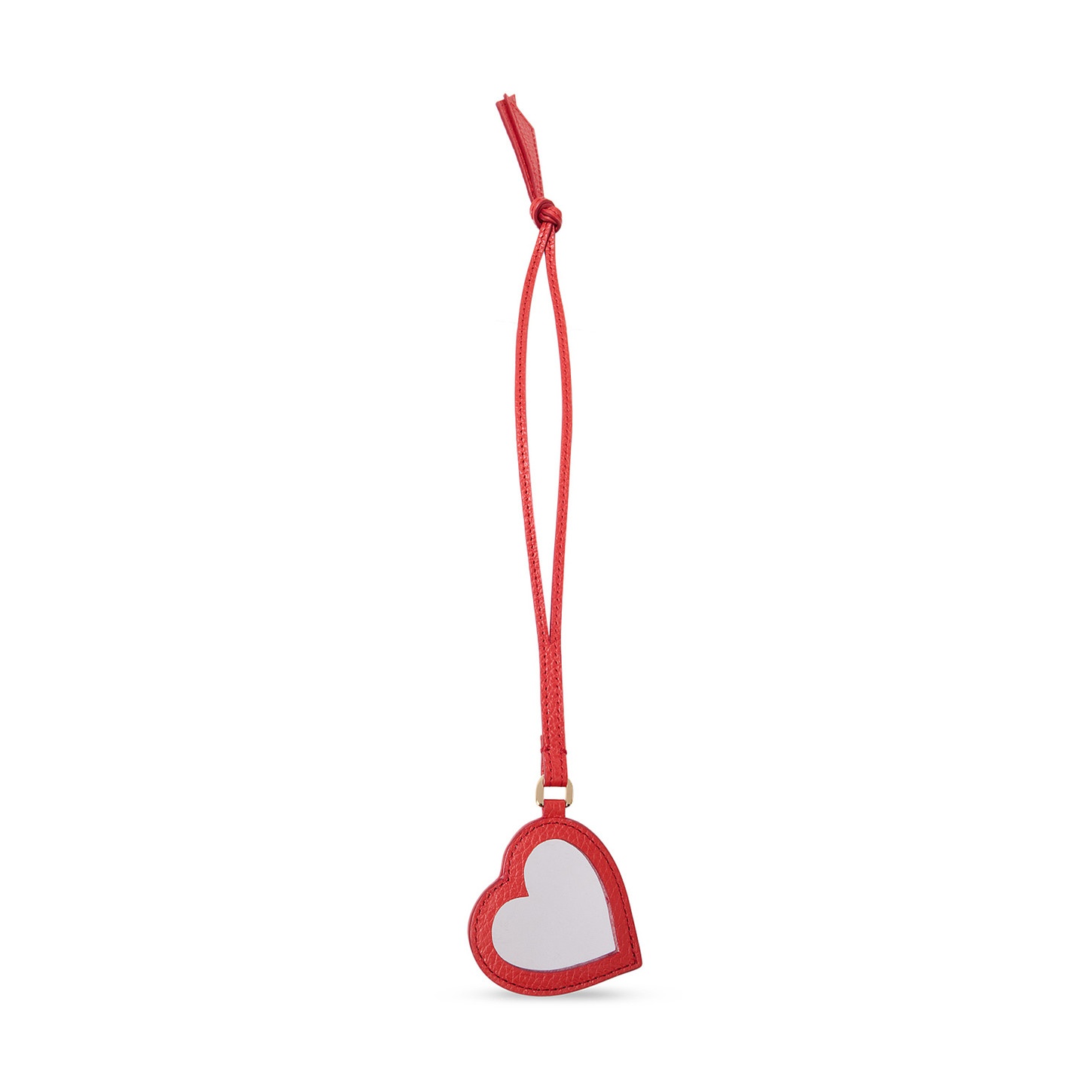 Red tumbled leather heart charm - 2