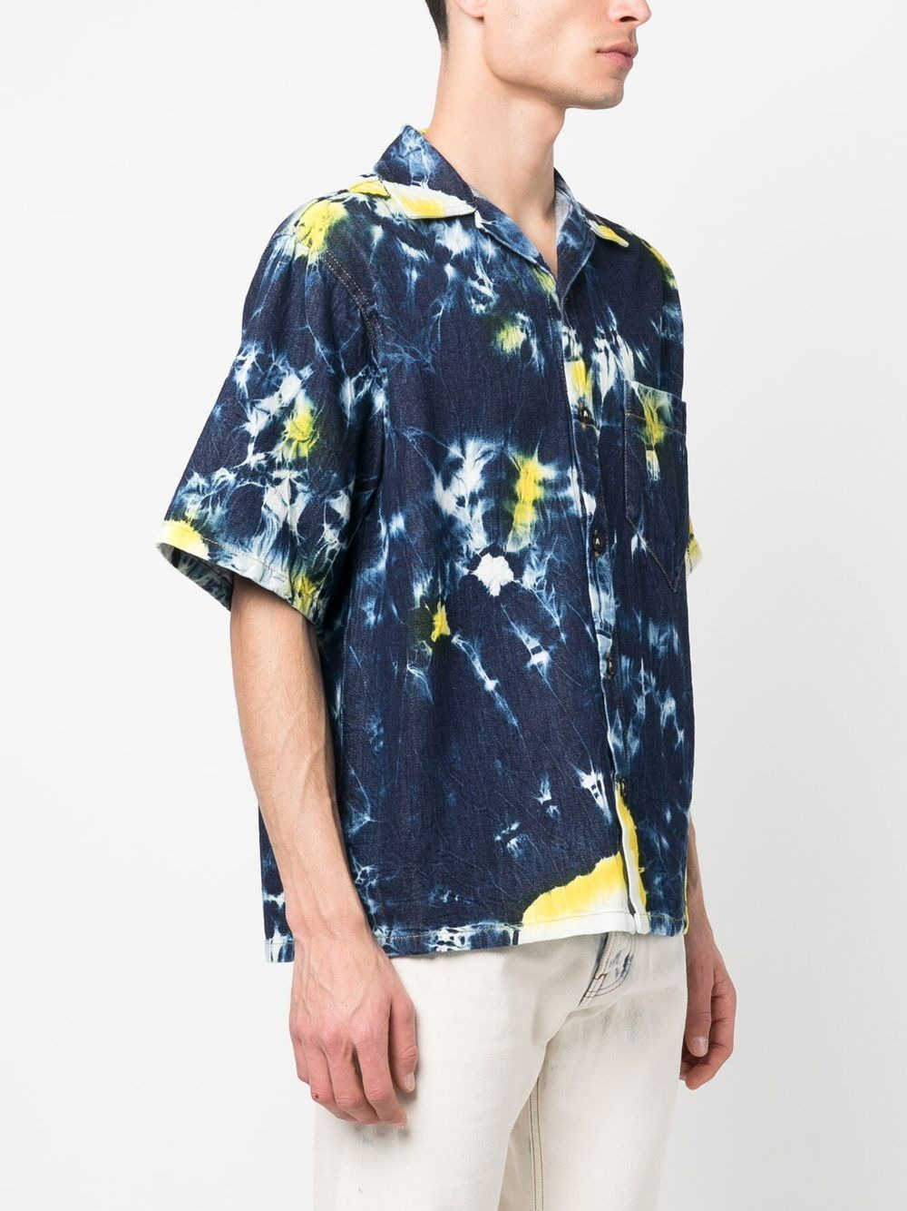 abstract-print shirt-sleeve shirt - 3