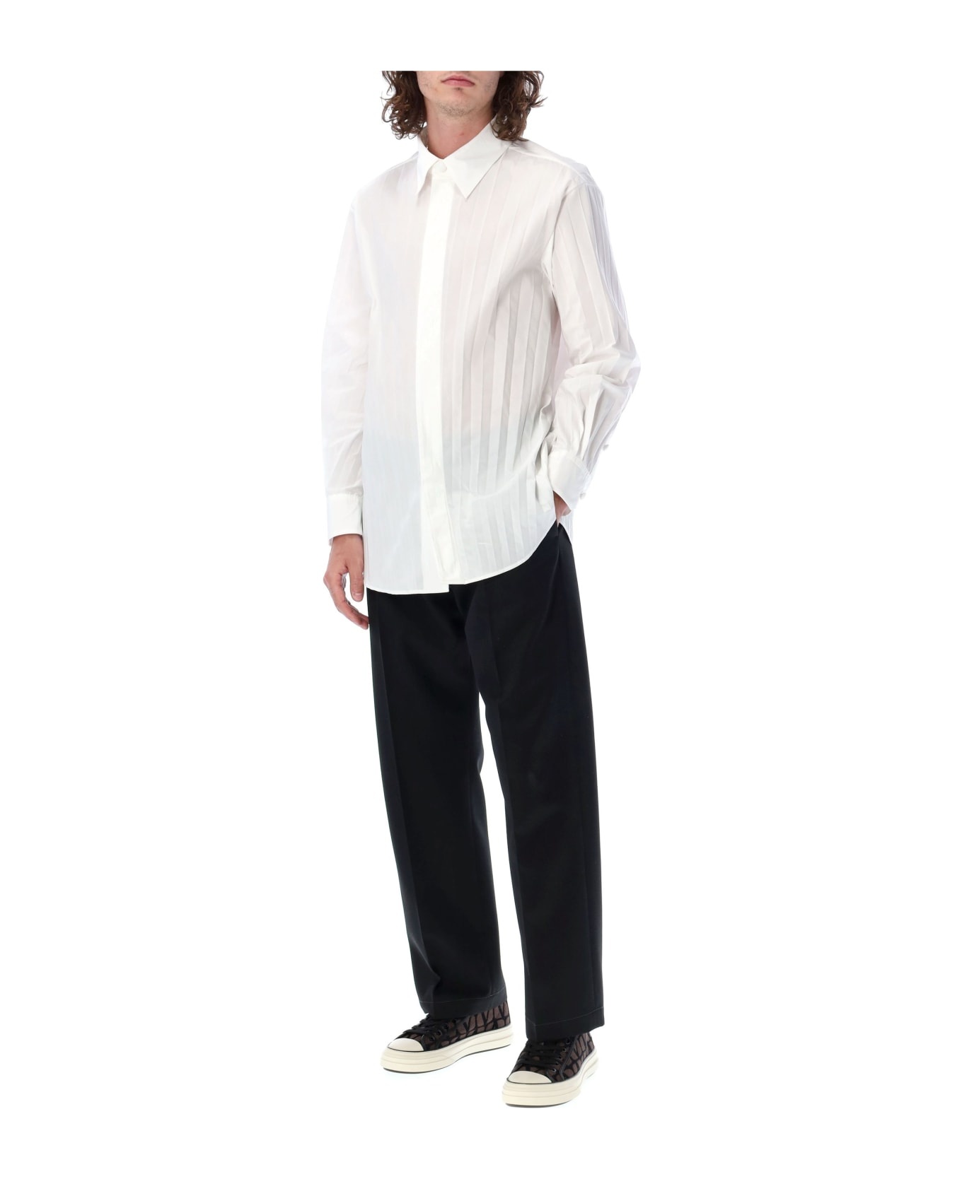 Pleated Cotton-blend Shirt - 4