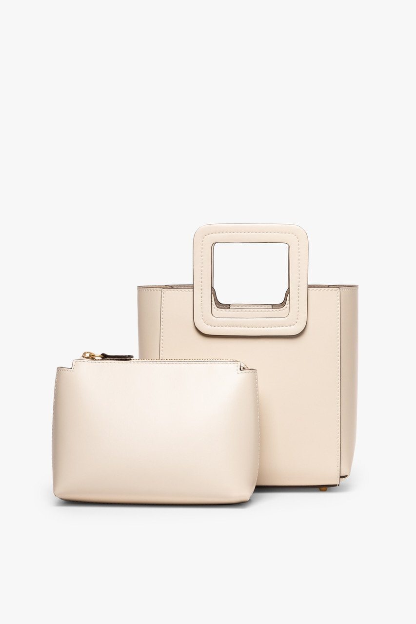 STAUD MINI SHIRLEY LEATHER BAG | CREAM - 4