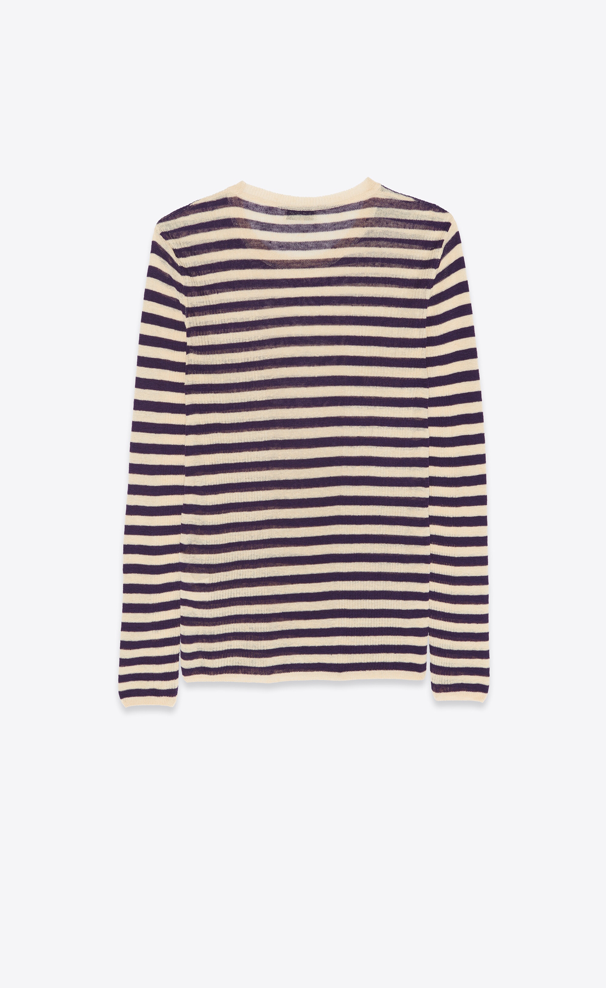 striped t-shirt in linen and silk - 2