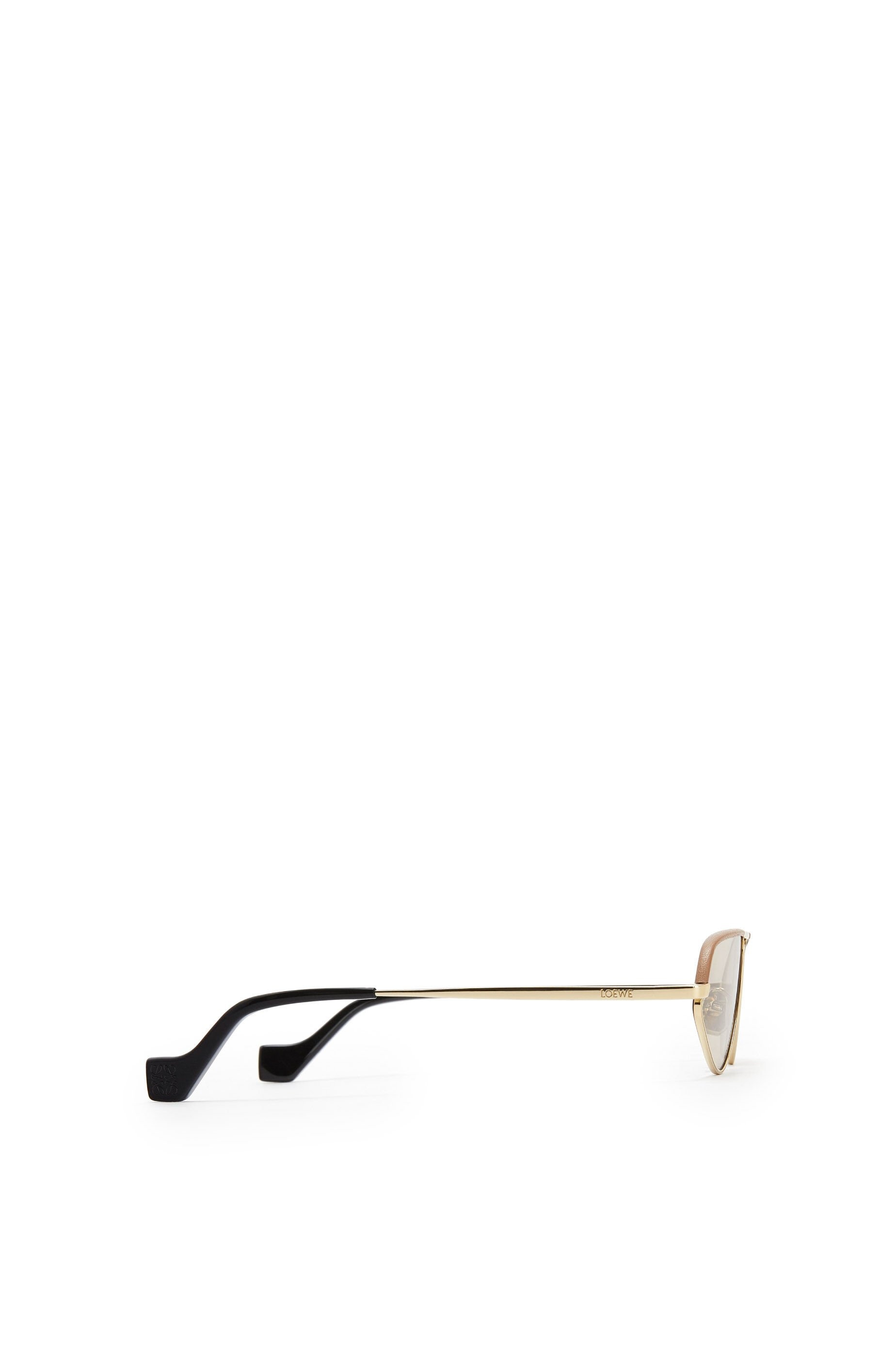 Leather geometric sunglasses - 4