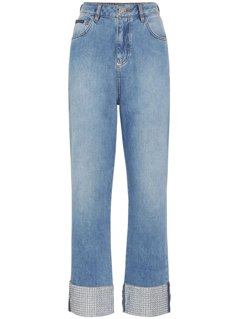 embellished straight-leg jeans 1