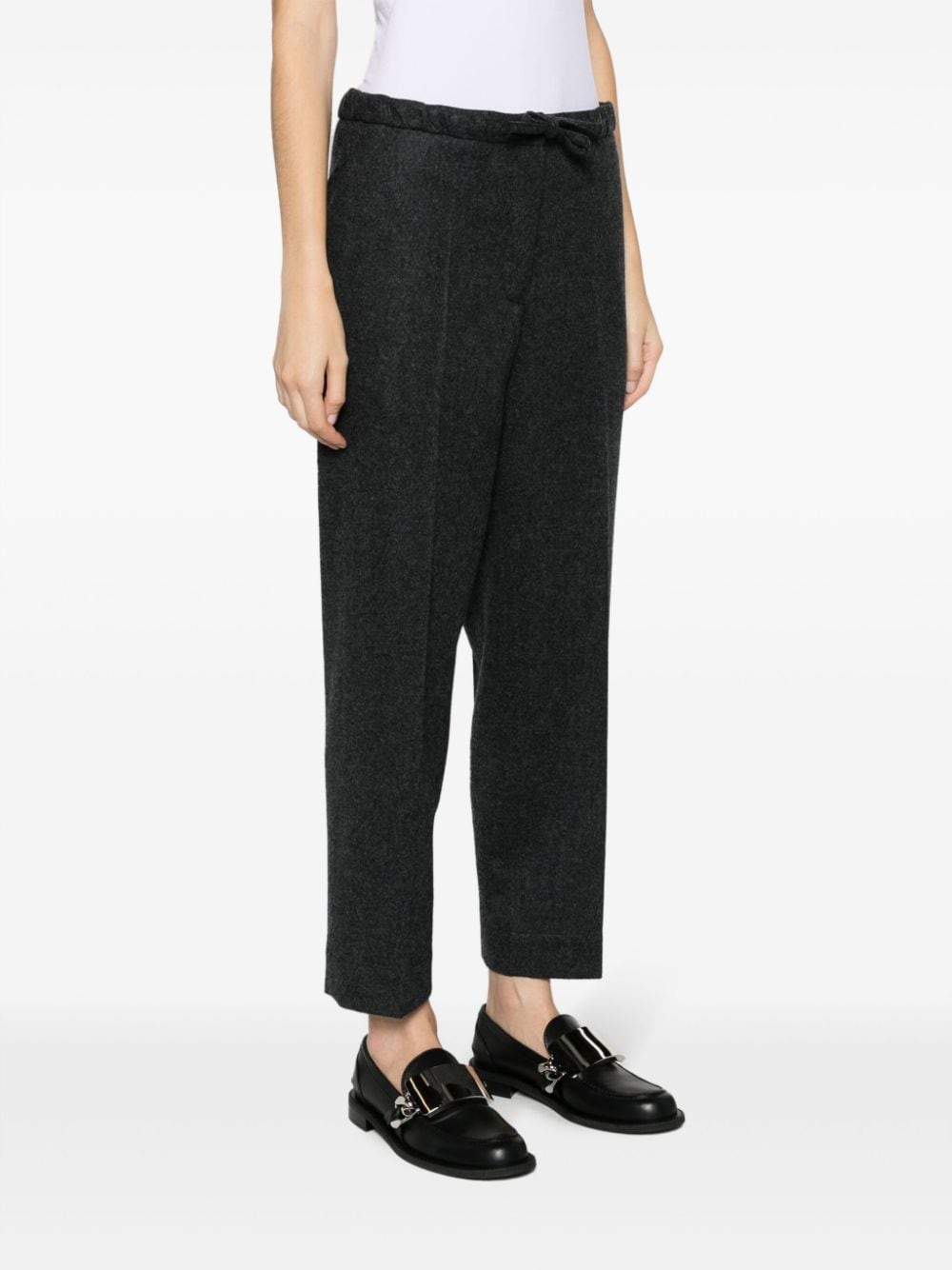 drawstring wool trousers - 3