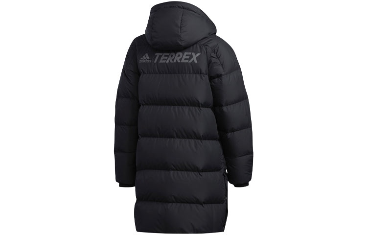 adidas Outdoor protection against cold Stay Warm hooded mid-length Down Jacket Black EH4983 - 2