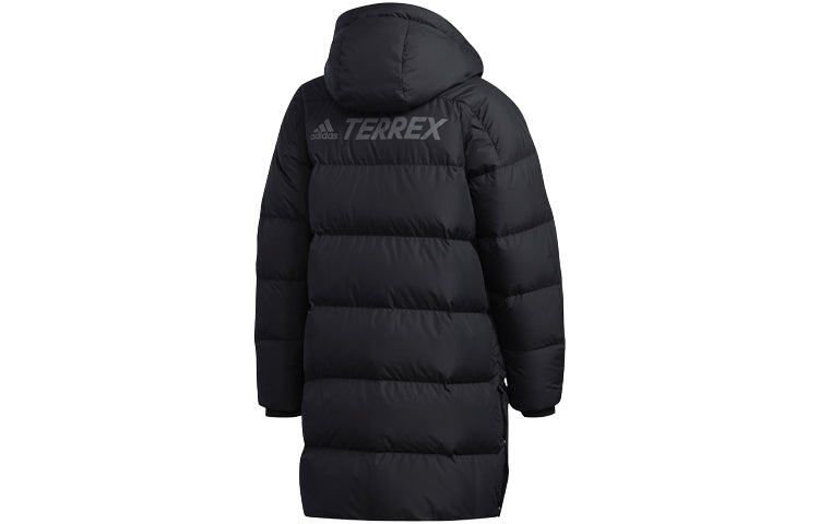 adidas Outdoor protection against cold Stay Warm hooded mid-length Down Jacket Black EH4983 - 2