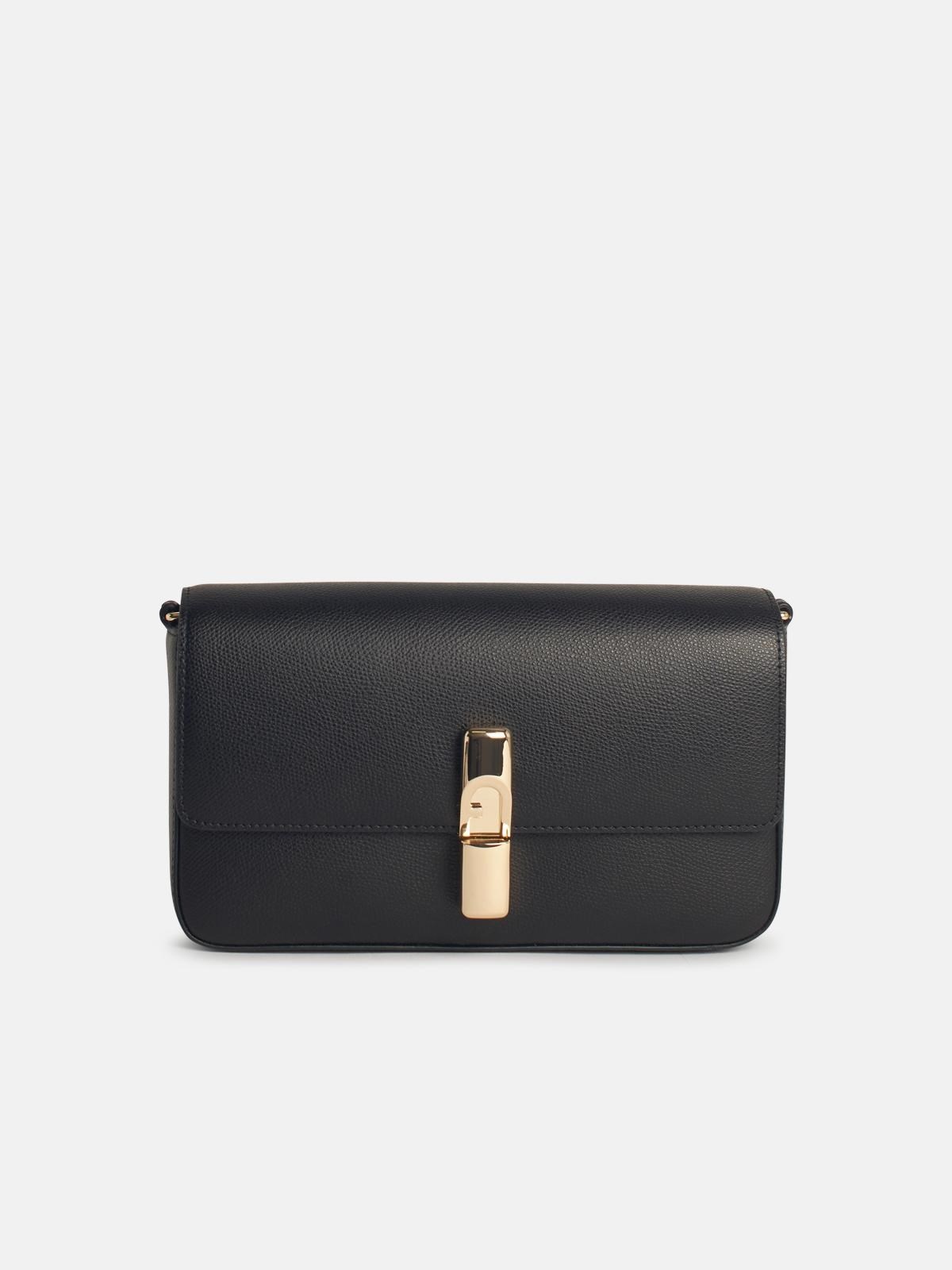 'IRIDE' SMALL BLACK LEATHER CROSSBODY BAG - 1