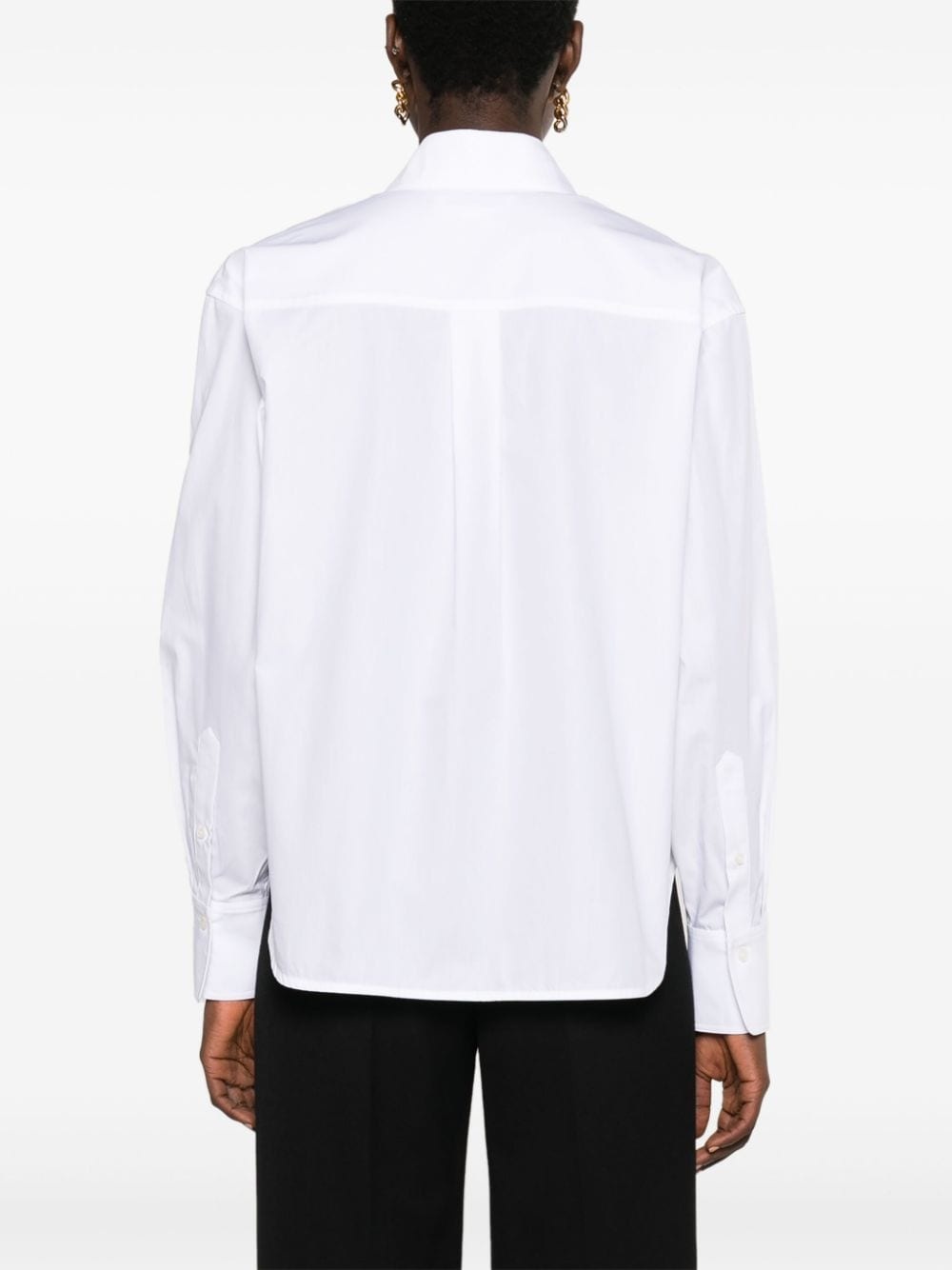 logo-embroidered poplin shirt - 4