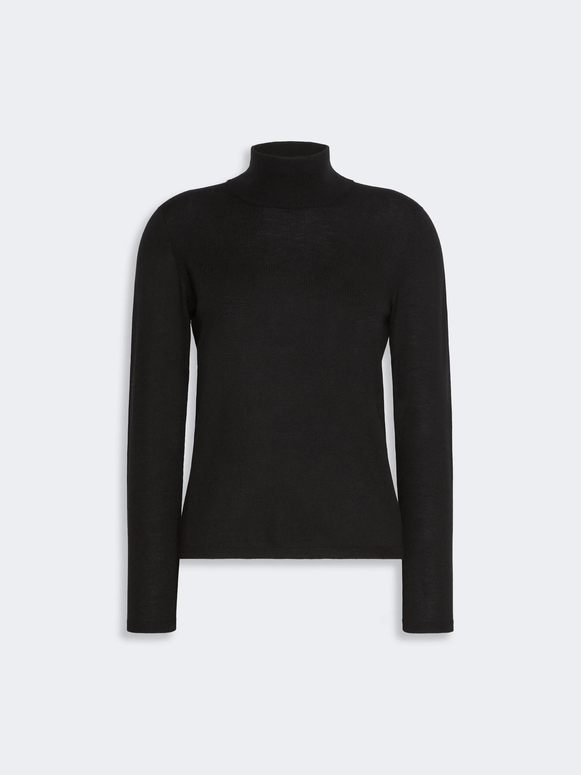GATTO Cashmere yarn polo-neck sweater - BLACK - 1