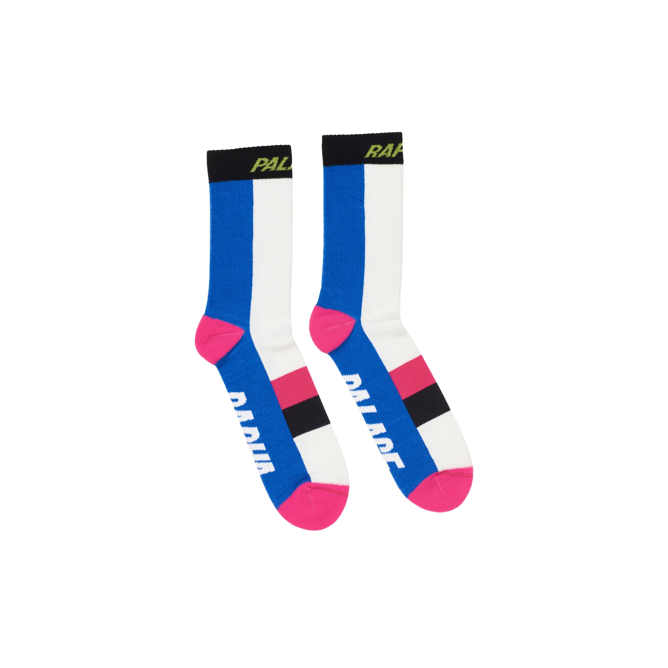 PALACE RAPHA MERINO SOCKS WHITE / BLUE / PINK - 2