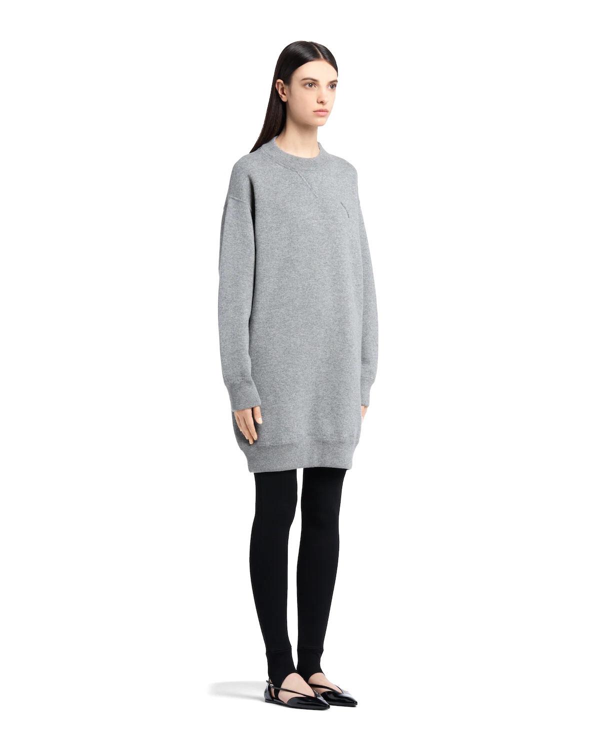 Long-sleeved cashmere crew-neck dress - 3