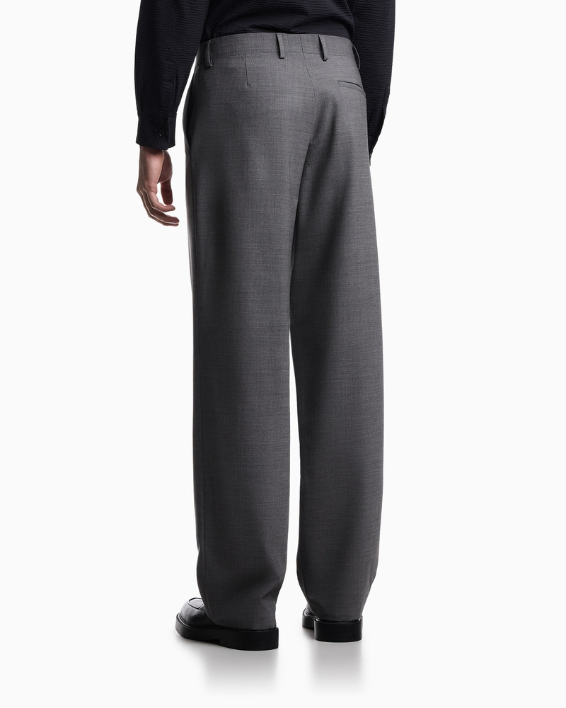 SOFT-FINISH STRETCH WOOL-CANVAS TROUSERS 3