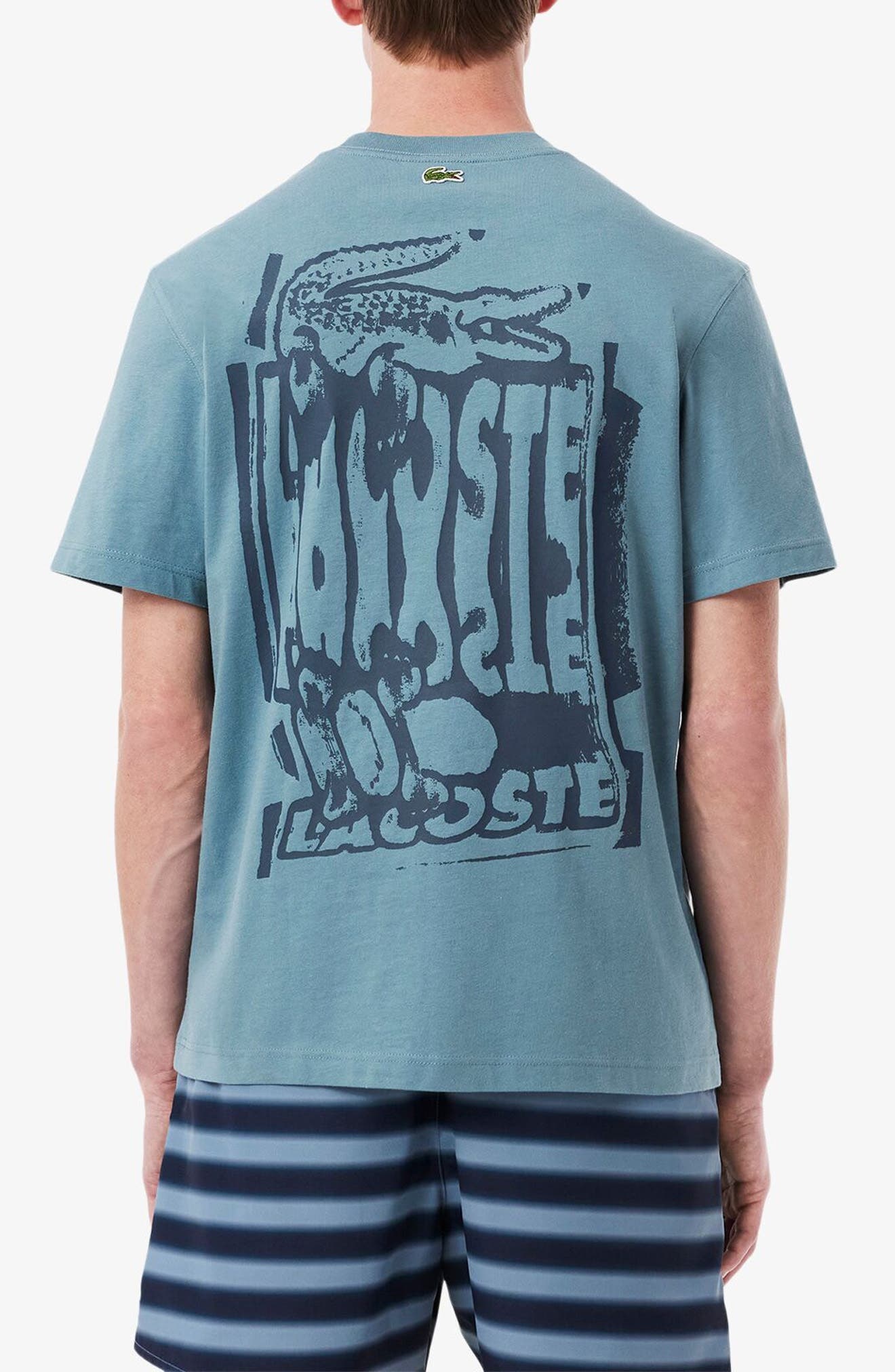 Lacoste Stencil Classic Fit Graphic T-Shirt in Cun Limestone/Falcon at Nordstrom - 2