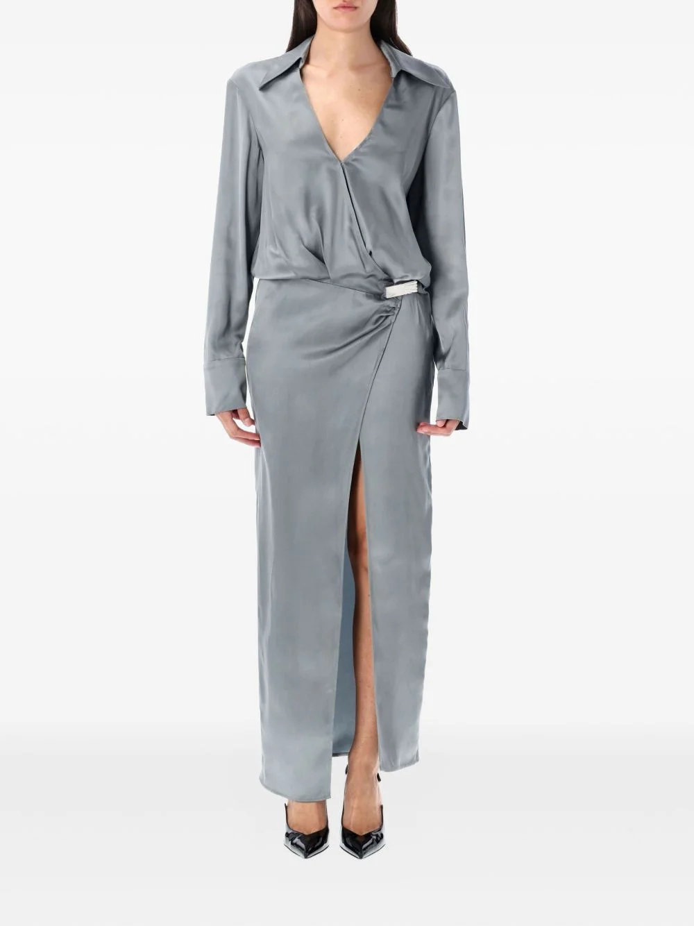 satin wrap dress - 1